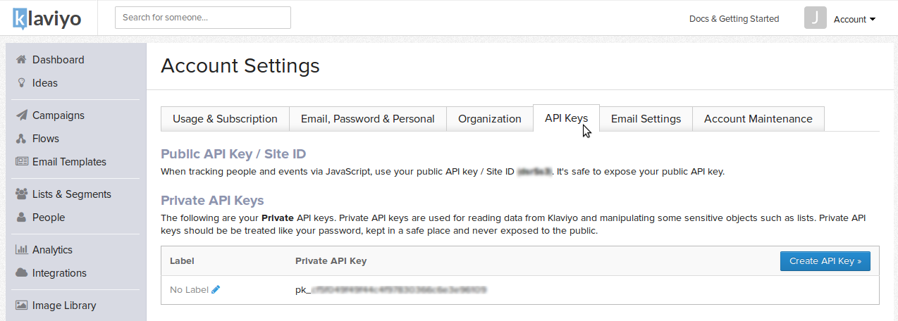 Private API Keys